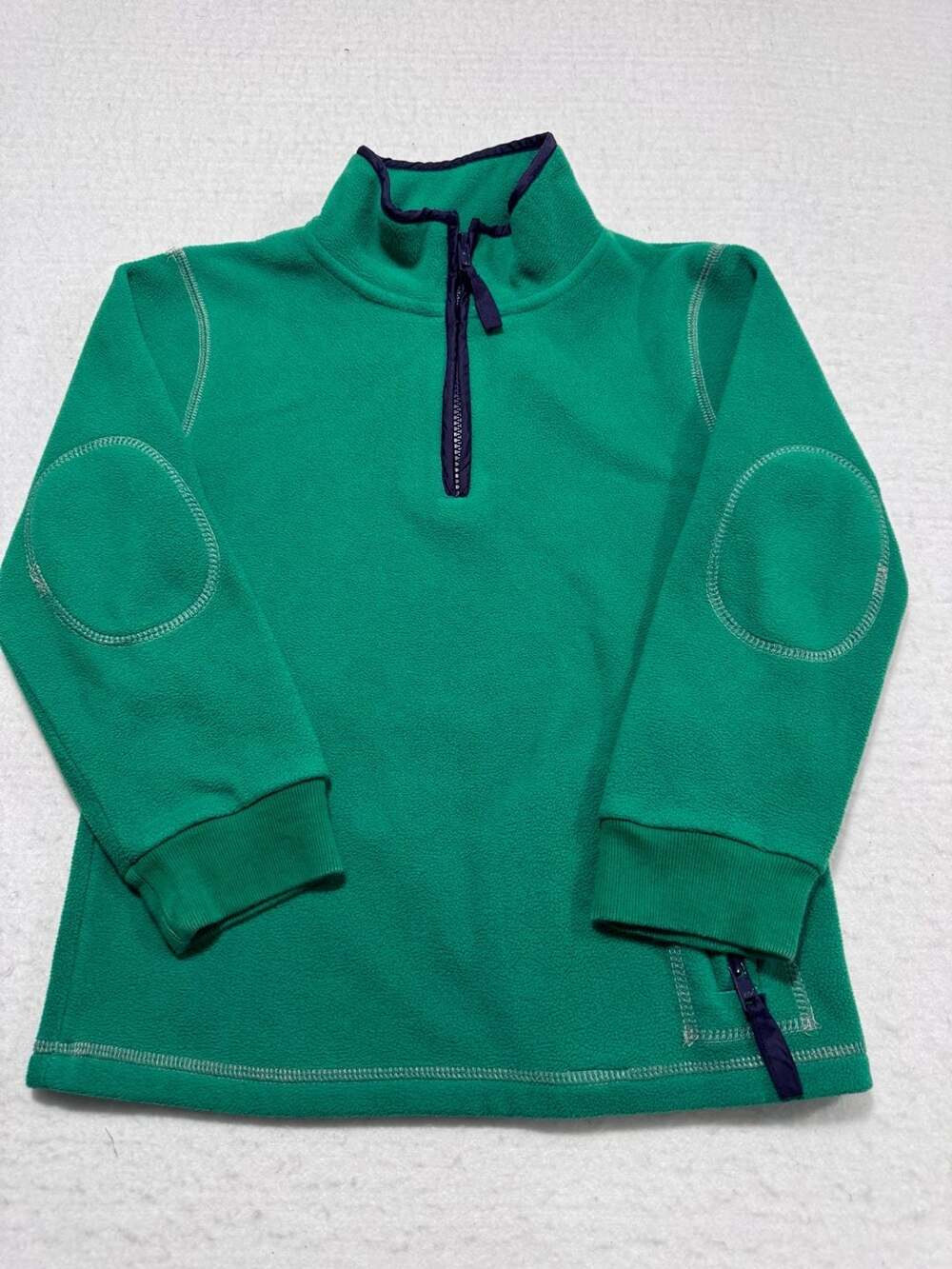 Mini Boden 1/4 Zip Fleece Pullover Green Size 5-6Y